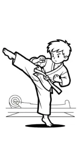 in tranh tô màu Karate