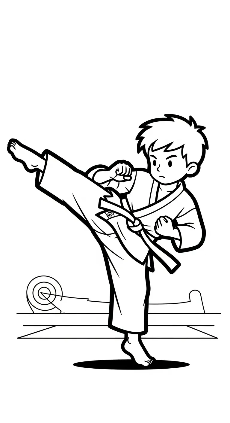 in tranh tô màu Karate