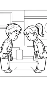 tranh tô màu Karate cho bé mới nhất