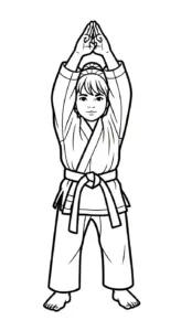tải hình tô màu Karate cho bé 8 tuổi