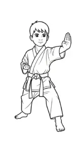 hình tô màu Karate cho bé 3 tuổi miễn phí