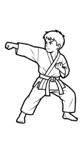 tải tranh tô màu Karate cho bé 8 tuổi