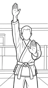 tranh tô màu Karate rõ nét