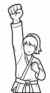 tải hình tô màu Karate cho bé 4 tuổi