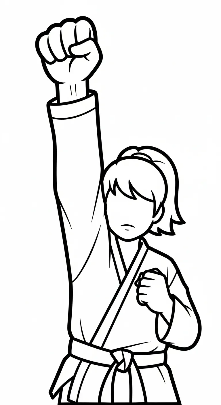 tải hình tô màu Karate cho bé 4 tuổi 1