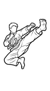 tải hình tô màu Karate miễn phí