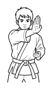 tranh tô màu Karate cho bé 5 tuổi