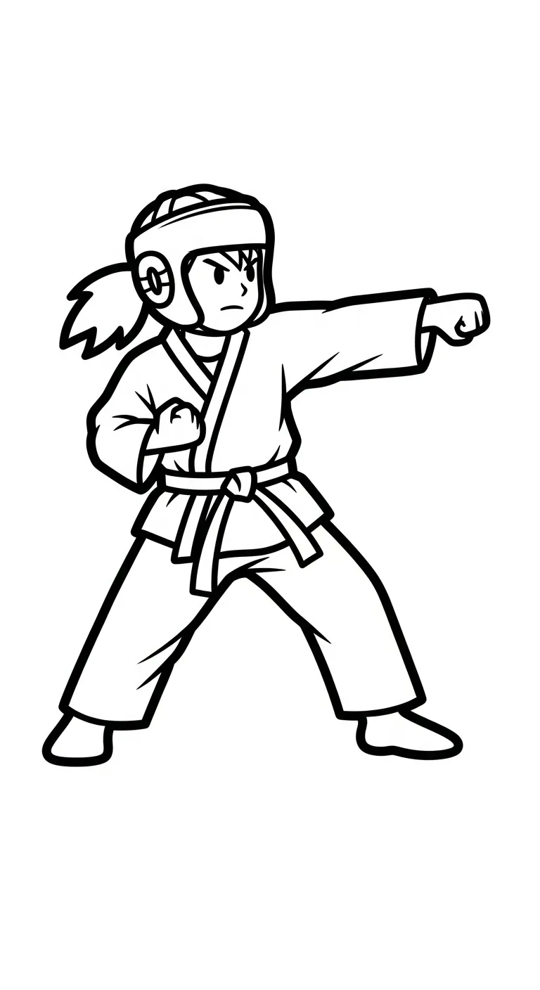 tải tranh tô màu Karate pdf