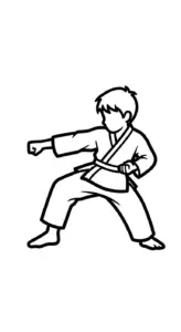 in hình tô màu Karate cho bé 4 tuổi