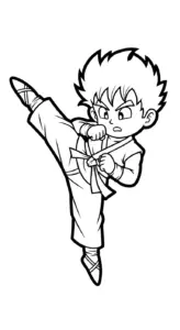 hình tô màu Karate cho bé 3 tuổi
