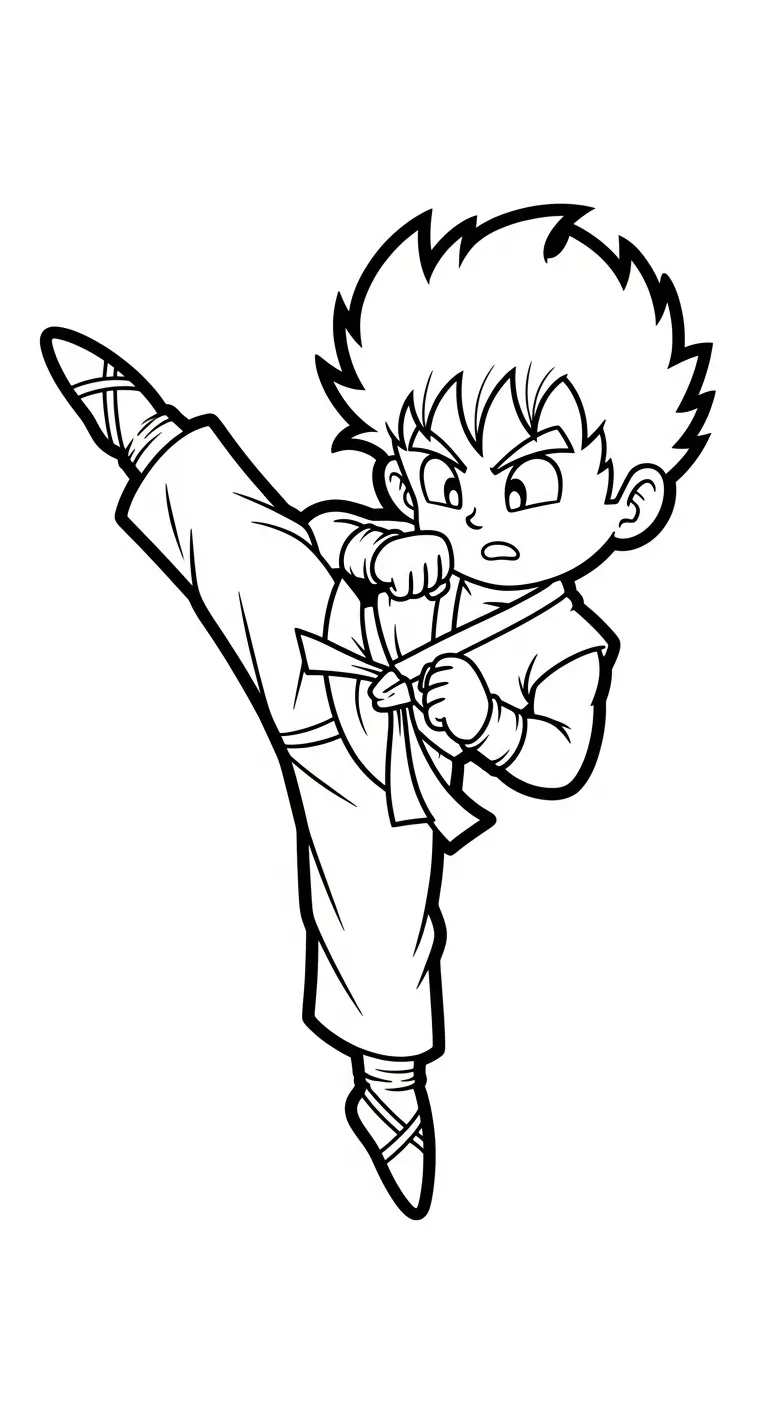 hình tô màu Karate cho bé 3 tuổi