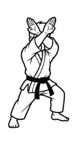 in hình tô màu Karate cho bé 3 tuổi