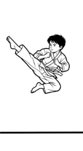 tranh tô màu Karate tập tô