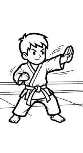 hình tô màu Karate in ngay