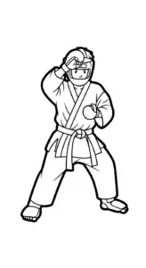 hình tô màu Karate tập tô