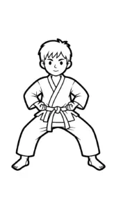 hình tô màu Karate cho trẻ em