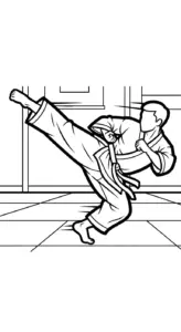 tranh tô màu Karate cho bé 3 tuổi