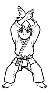 tranh tô màu Karate tập tô