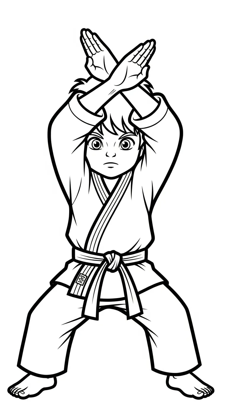 tranh tô màu Karate tập tô 1