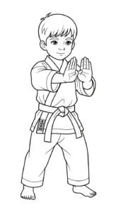 hình tô màu Karate in ngay