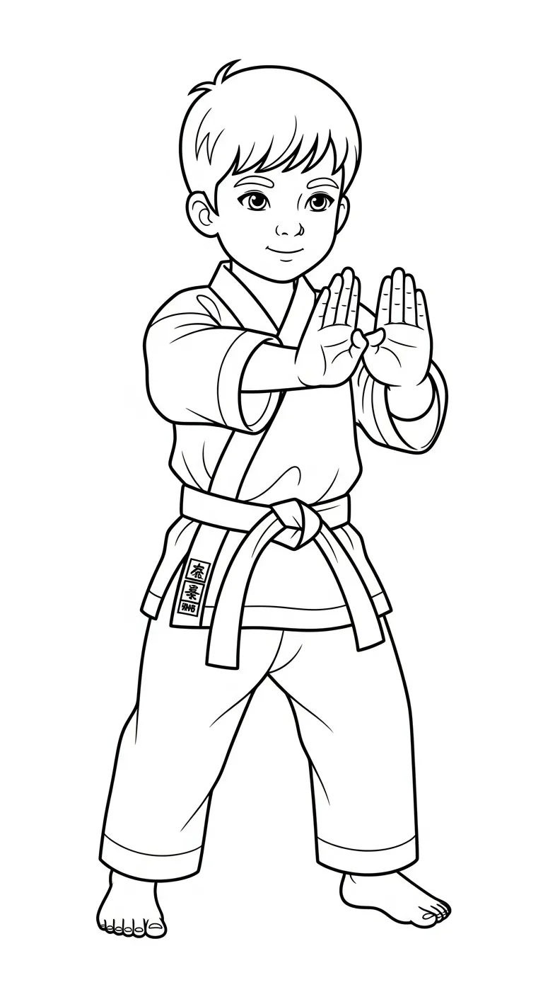 hình tô màu Karate in ngay 1