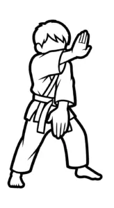 in hình tô màu Karate cho bé 5 tuổi