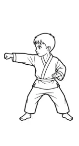 hình tô màu Karate cho bé tải về