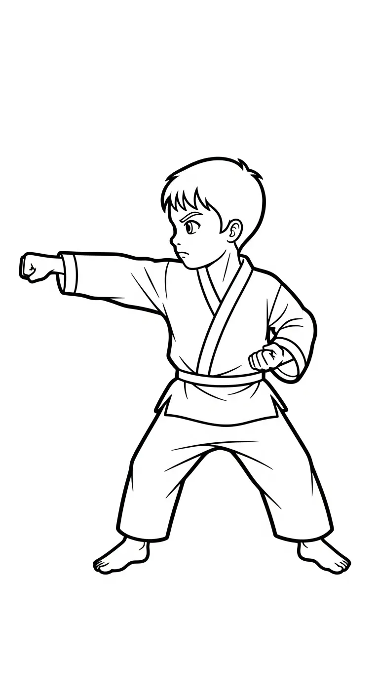 hình tô màu Karate cho bé tải về