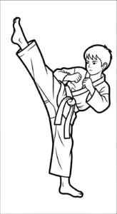 tranh tô màu Karate cho bé 5 tuổi