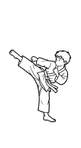 in tranh tô màu Karate cho bé 7 tuổi