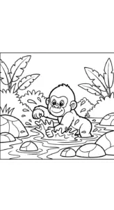 hình tô màu Khỉ Đột cho bé
