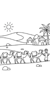 tranh tô màu Tranh Tô Màu Lạc Đà cho trẻ em