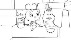 hình tô màu Larva rõ nét