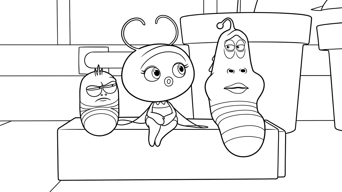 hình tô màu Larva rõ nét