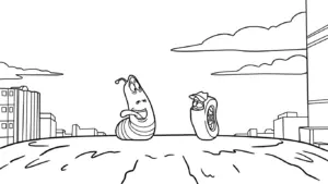 mẫu in hình tô màu Larva cho bé