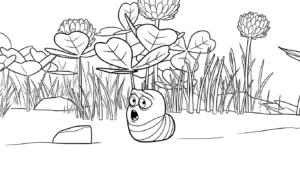 in tranh tô màu Larva miễn phí