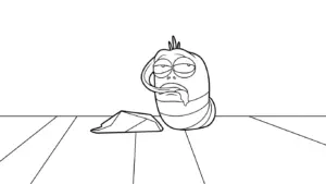 hình tô màu Larva cho bé 6 tuổi