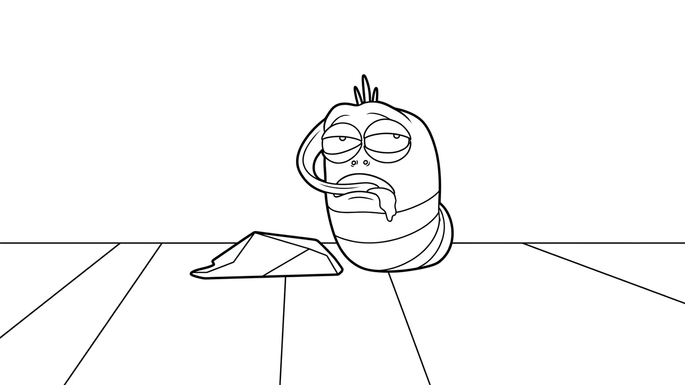 hình tô màu Larva cho bé 6 tuổi