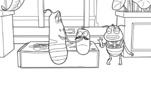 download hình tô màu Larva cho bé