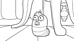 hình tô màu Larva cho bé 6 tuổi
