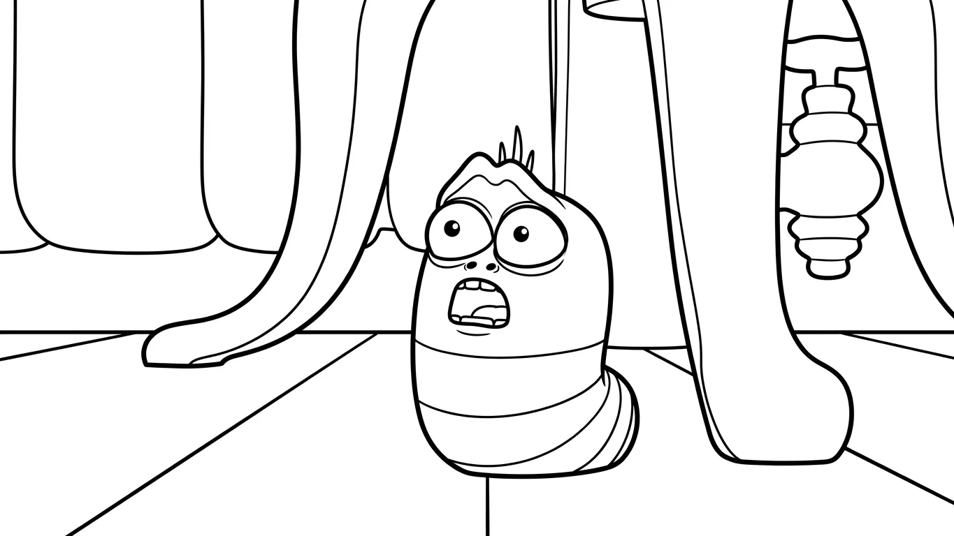 hình tô màu Larva cho bé 6 tuổi 1