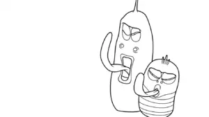 file hình tô màu Larva cho bé in