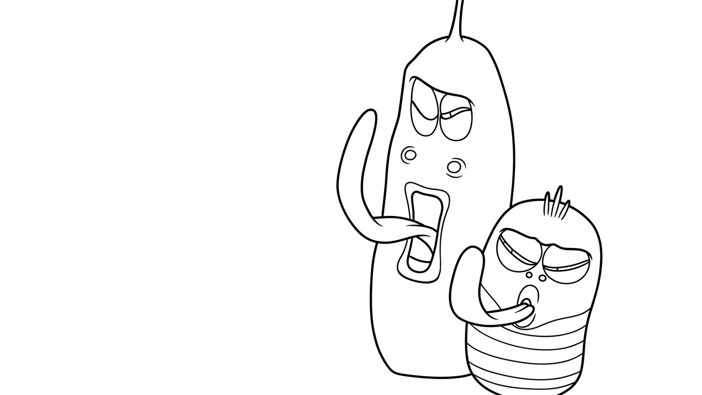 file hình tô màu Larva cho bé in