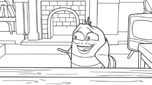 file pdf hình tô màu Larva cho bé