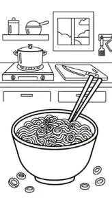 tải tranh tô màu Tranh Tô Màu Mì Tôm cho bé miễn phí