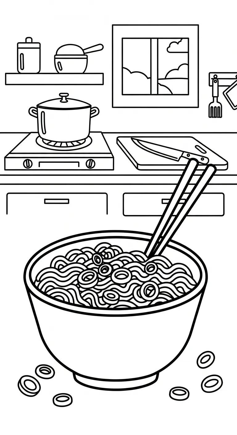tải tranh tô màu Tranh Tô Màu Mì Tôm cho bé miễn phí 1