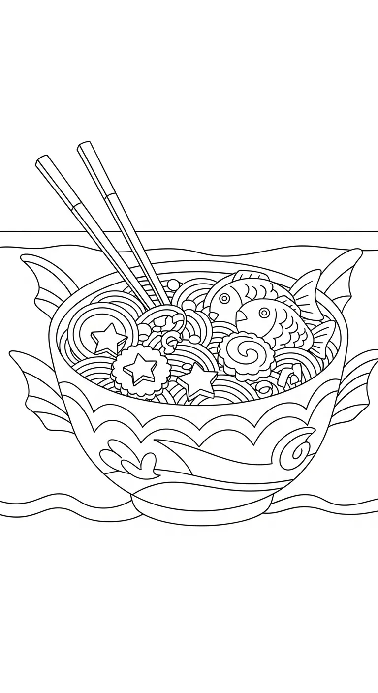 file pdf tranh tô màu Tranh Tô Màu Mì Tôm cho bé