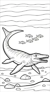 tranh tô màu Tranh Tô Màu Mosasaurus cho bé tải miễn phí