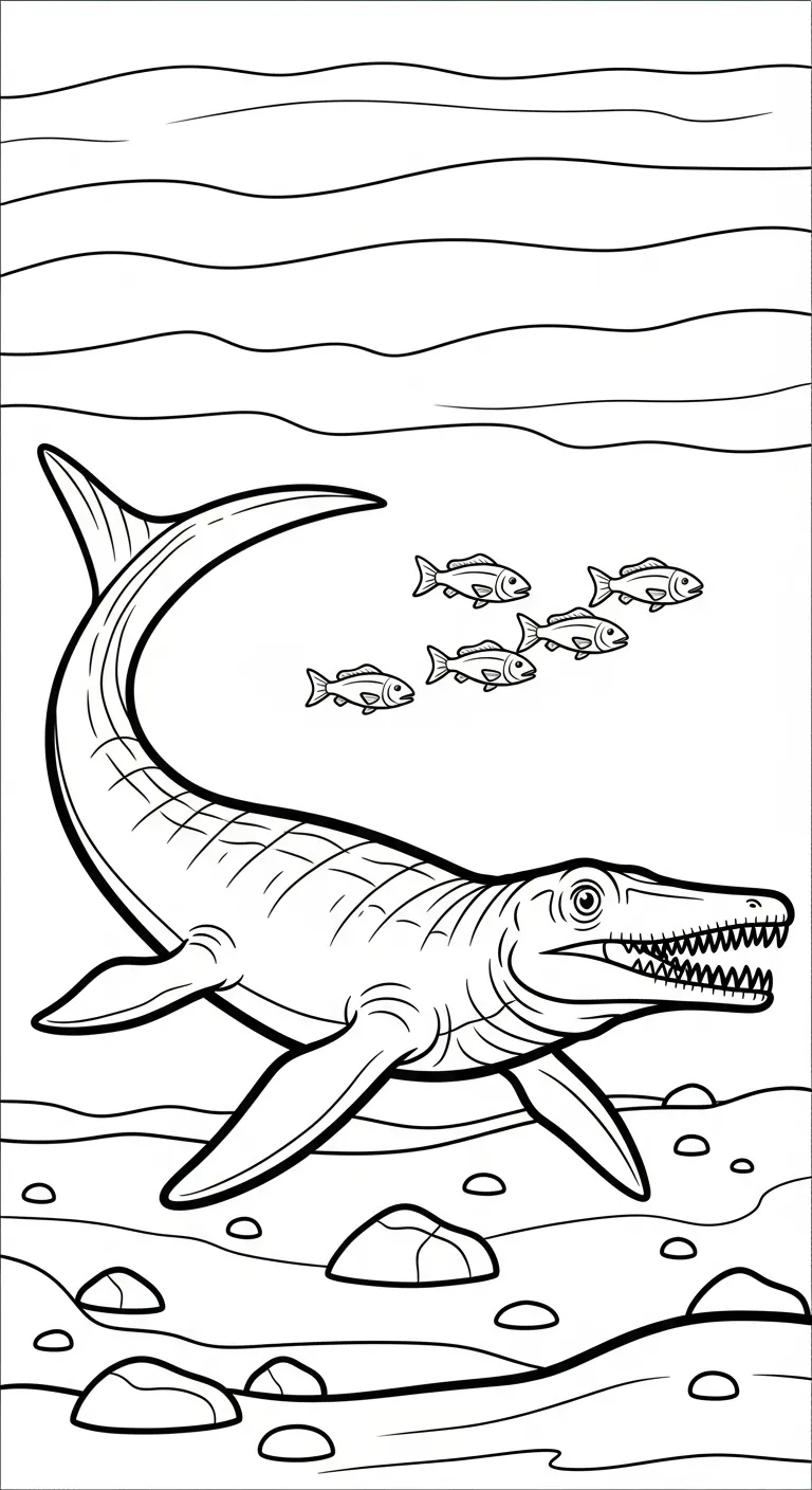 tranh tô màu Tranh Tô Màu Mosasaurus cho bé tải miễn phí