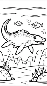 tranh tô màu Tranh Tô Màu Mosasaurus cho bé 6 tuổi miễn phí